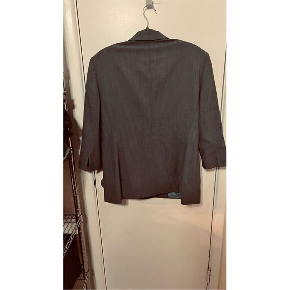 Escada Gray 3/4 Sleeve Career Blazer Jacket SZ 42 SZ 12 - Picture 10 of 11